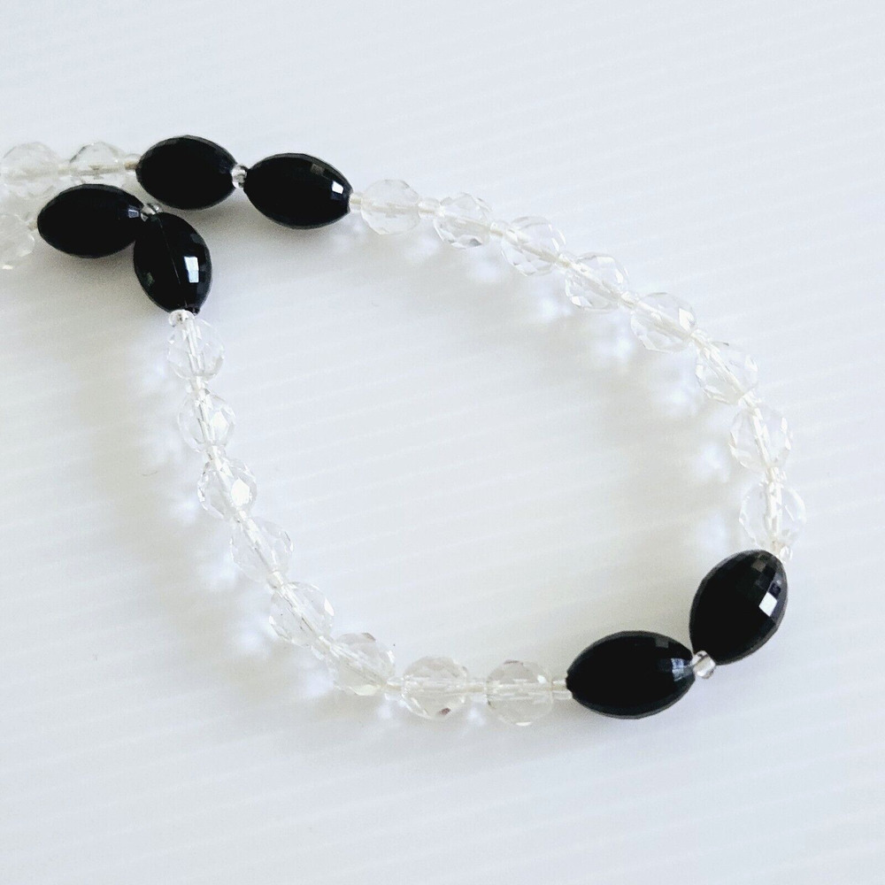 Vintage Choker Necklace Clear Faceted Lucite Beads Coquette Twee Retro Classic